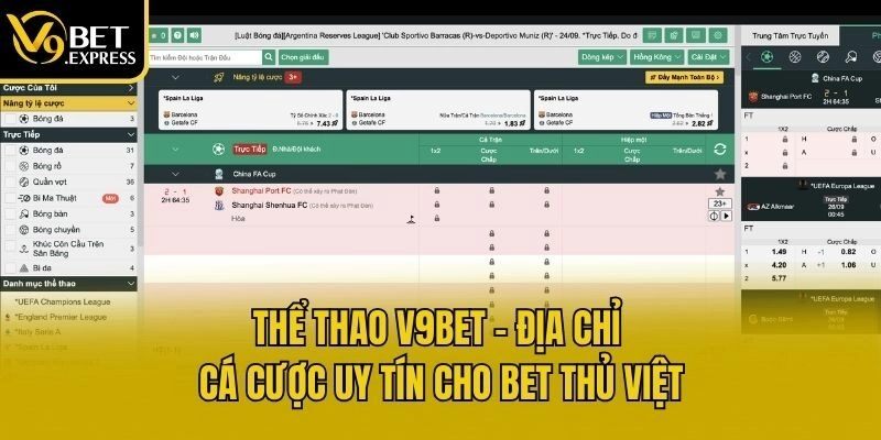 Thể thao V9bet - Địa chỉ cá cược uy tín cho bet thủ Việt